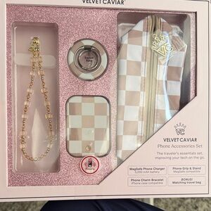 Velvet Caviar Pink and Cream Checkered Phone Accessories
